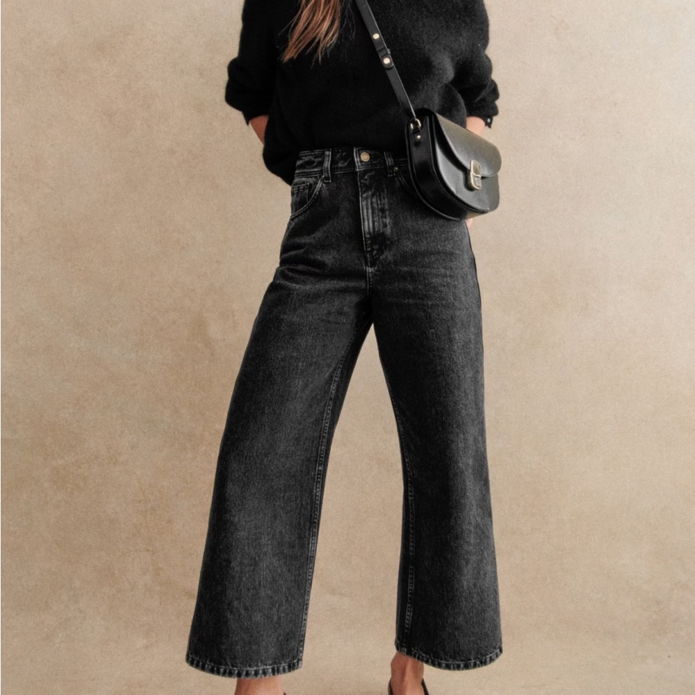Sezane Gray Le Crop Denim Jean